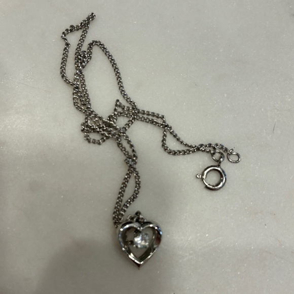 Silver-colored heart necklace; FREE if bundled with any other item. - Picture 4 of 4
